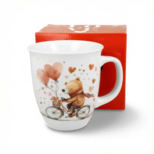 Hrnček JUMBO Medveď na bicykli 600 ML