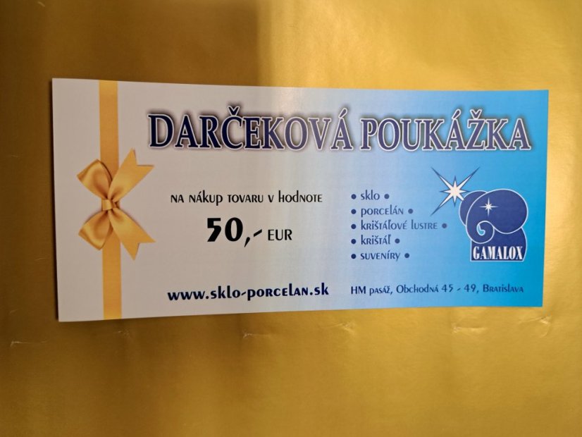 Darčeková poukážka 50,-eur